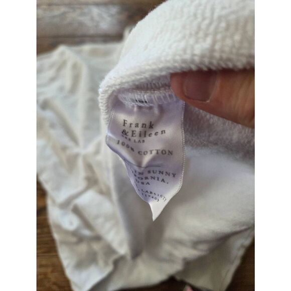 Frank & Eileen - Patrick Popover Henley Triple Fleece in white sz Large - Picture 3 of 7